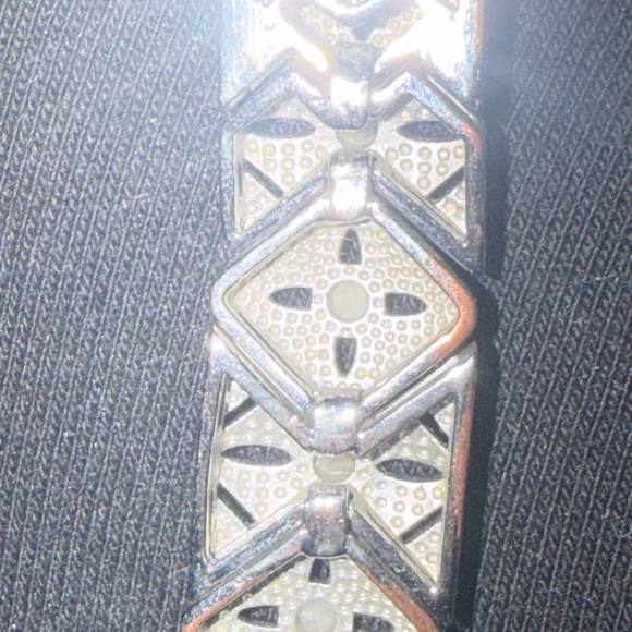 Elegant Silver plated raw/rough diamond Bracelet - Picture 10 of 15